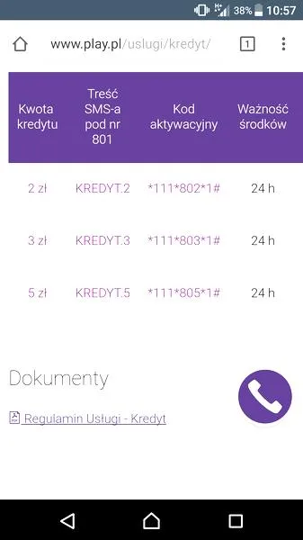 Aktywowani kredyt w Play