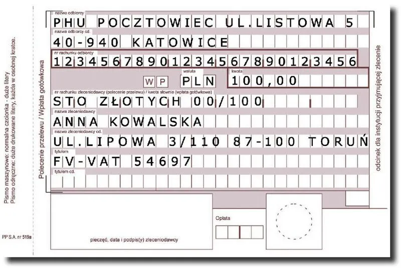 Przelew pocztowy