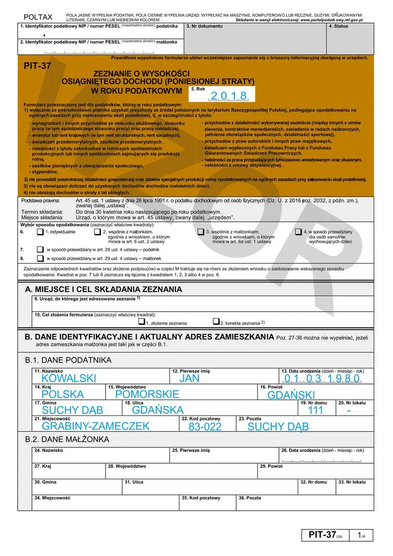 Rozliczenie PIT-37 krok po kroku