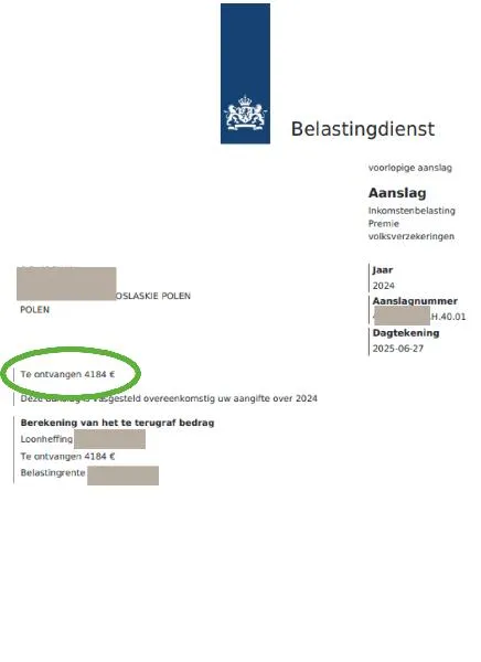 Rozliczenie podatku holenderskiego