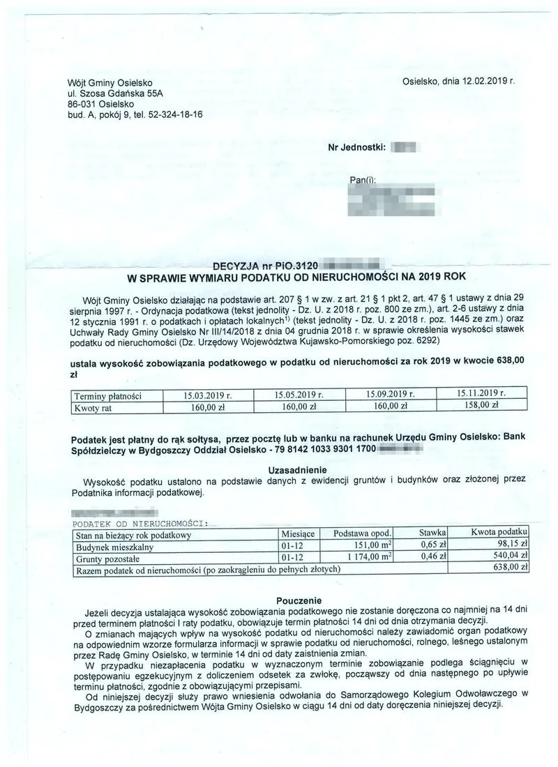 Terminy płatności podatku od nieruchomości