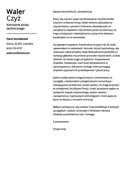 Wynagrodzenie kierownika działu technicznego