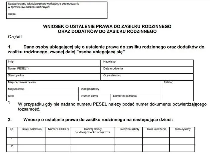 Zasiłek rodzinny
